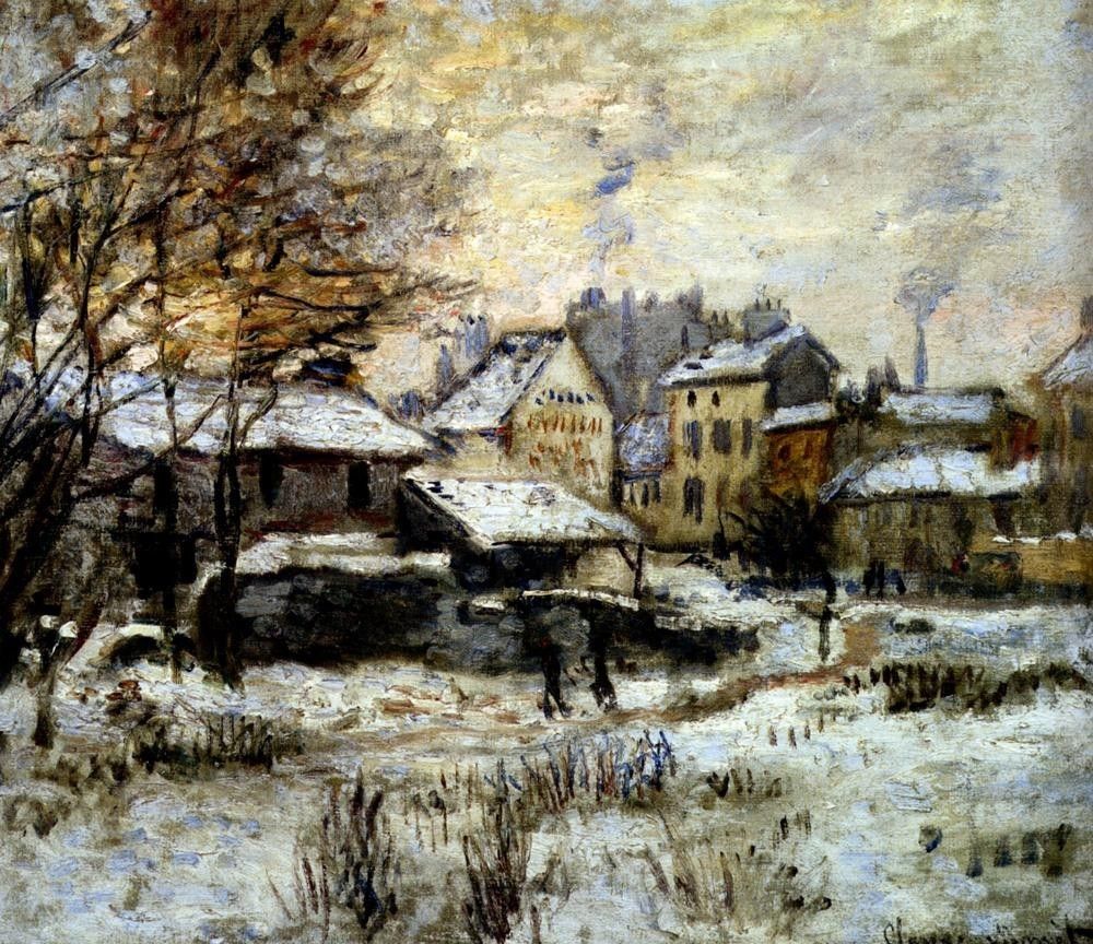 Claude Monet Snow Effect With Setting Sun